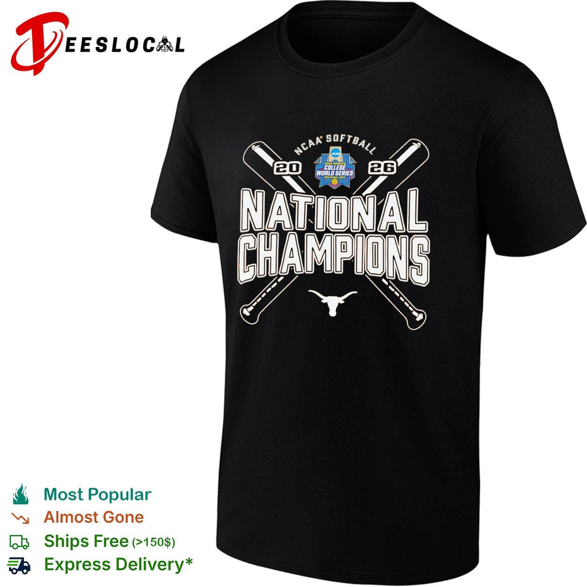 Texas Longhorns 2026 NCAA Softball National Champions Oklahoma City logo shirt Unisex