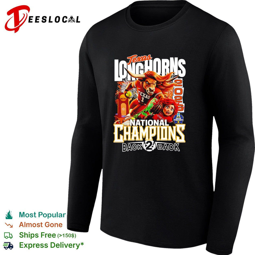 Texas Longhorns 2026 National Champions Back to Back NCAA Softball University shirt Unisex