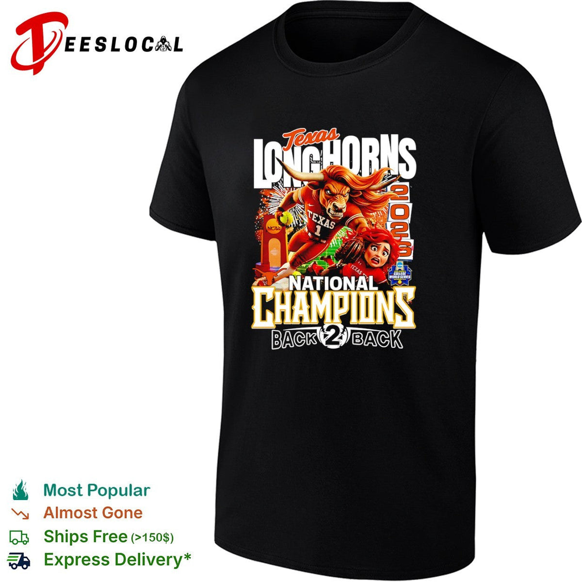 Texas Longhorns 2026 National Champions Back to Back NCAA Softball University shirt Unisex