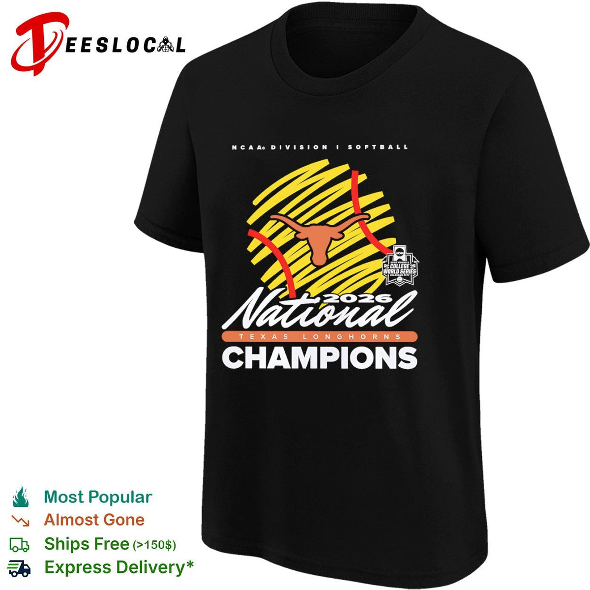 Texas Longhorns 2026 National Champions NCAA Division I Softball Women’s Series shirt Unisex