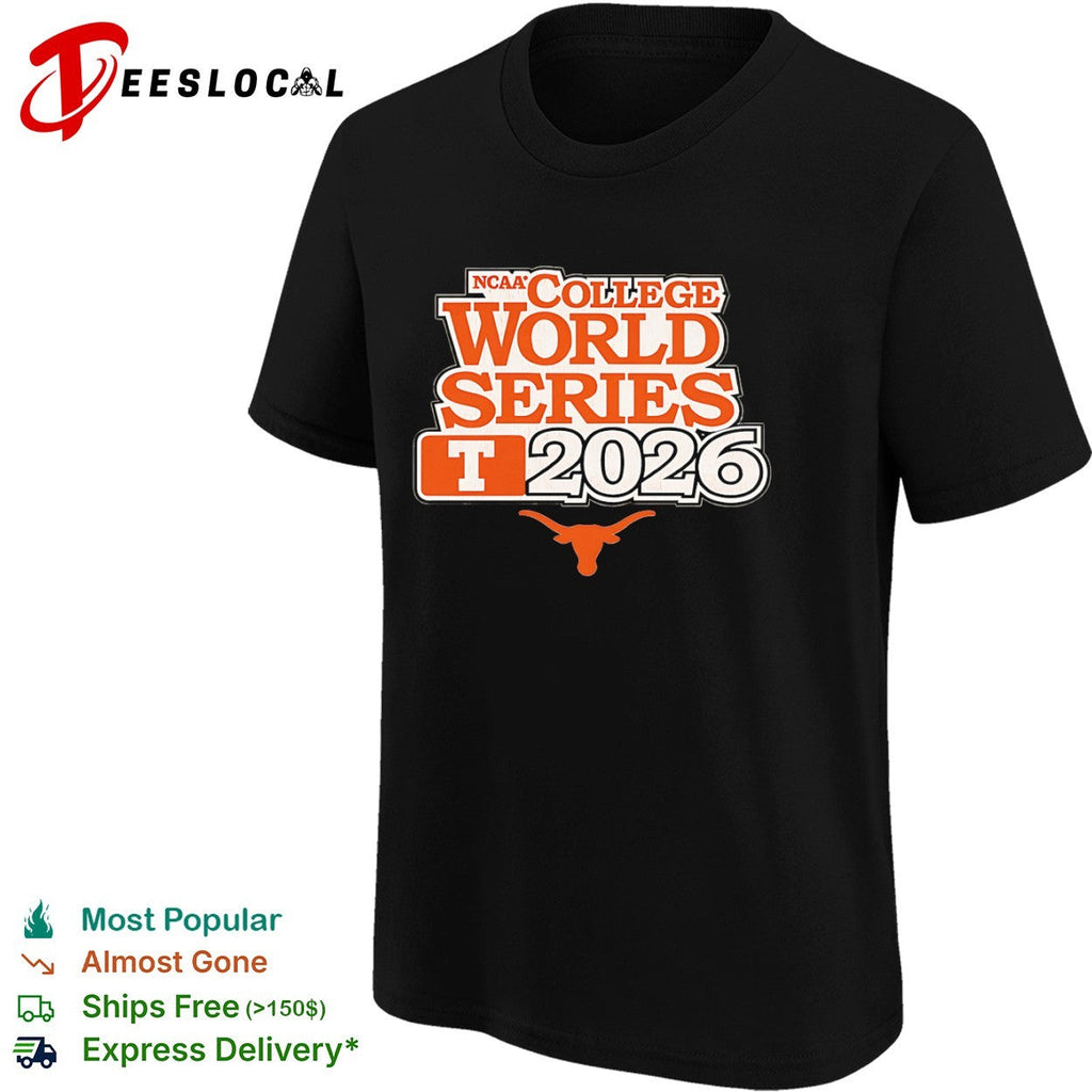 Texas Longhorns NCAA College World Series 2026 logo shirt Unisex