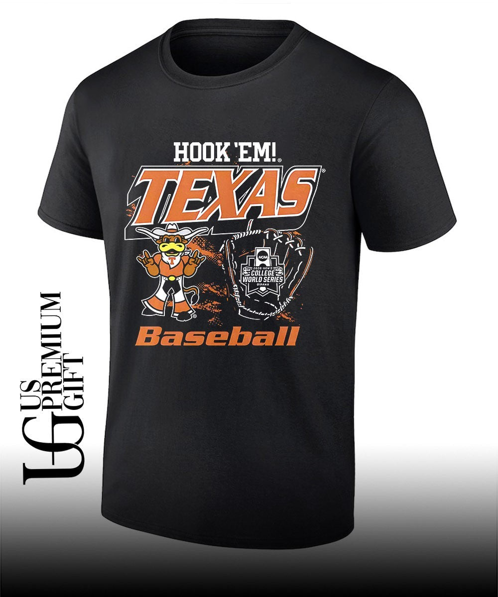 Texas Longhorns NCAA Men’s 2026 College World Series Hook Em Baseball shirt Unisex