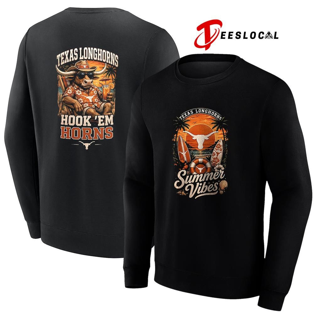 Texas Longhorns NCAA Summer Vibes hook ’em horns mascot shirt Unisex