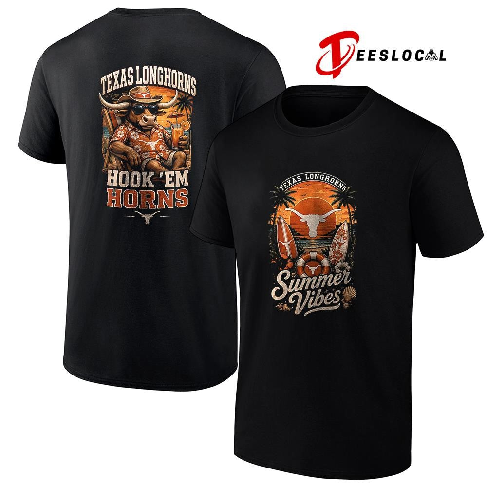 Texas Longhorns NCAA Summer Vibes hook ’em horns mascot shirt Unisex