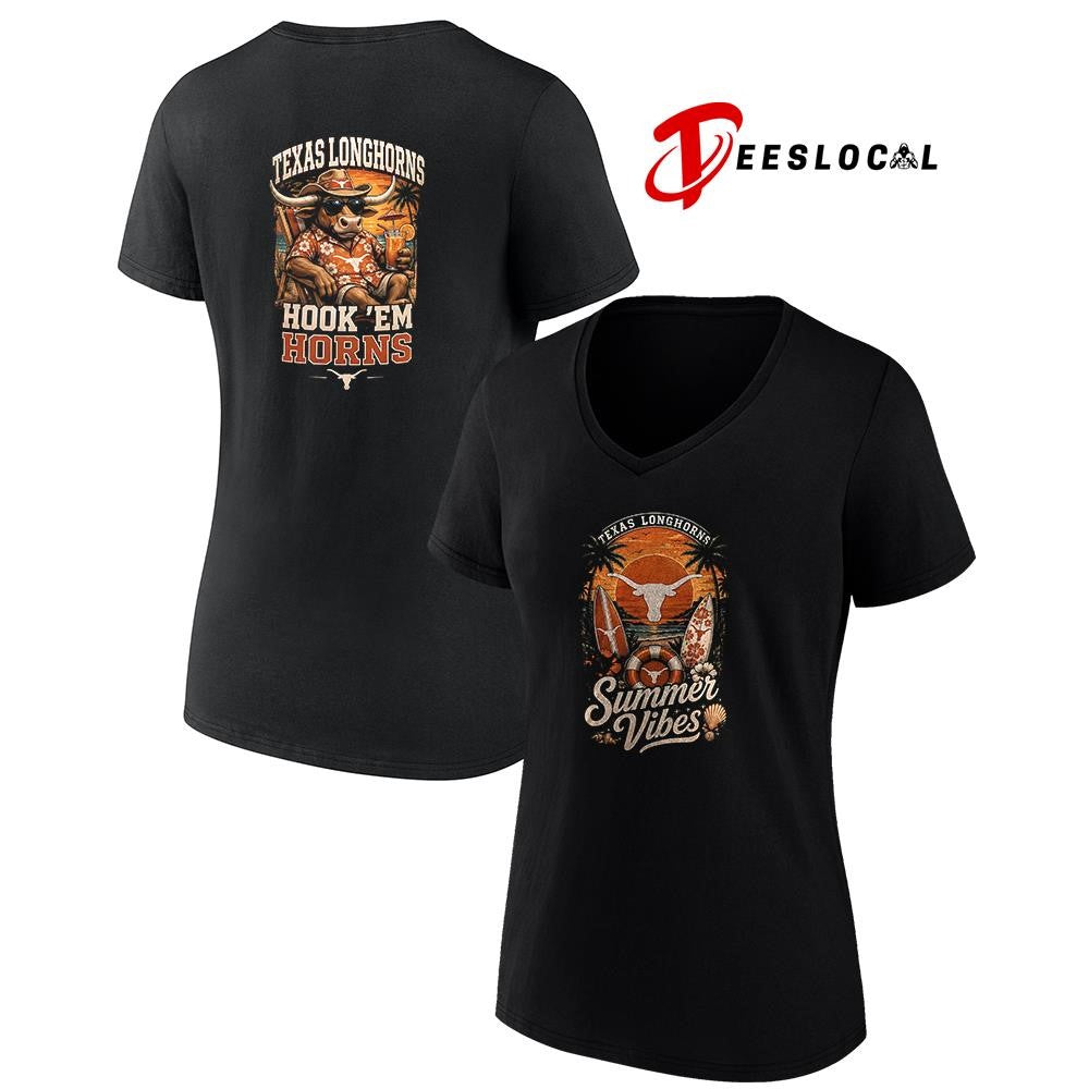 Texas Longhorns NCAA Summer Vibes hook ’em horns mascot shirt Unisex