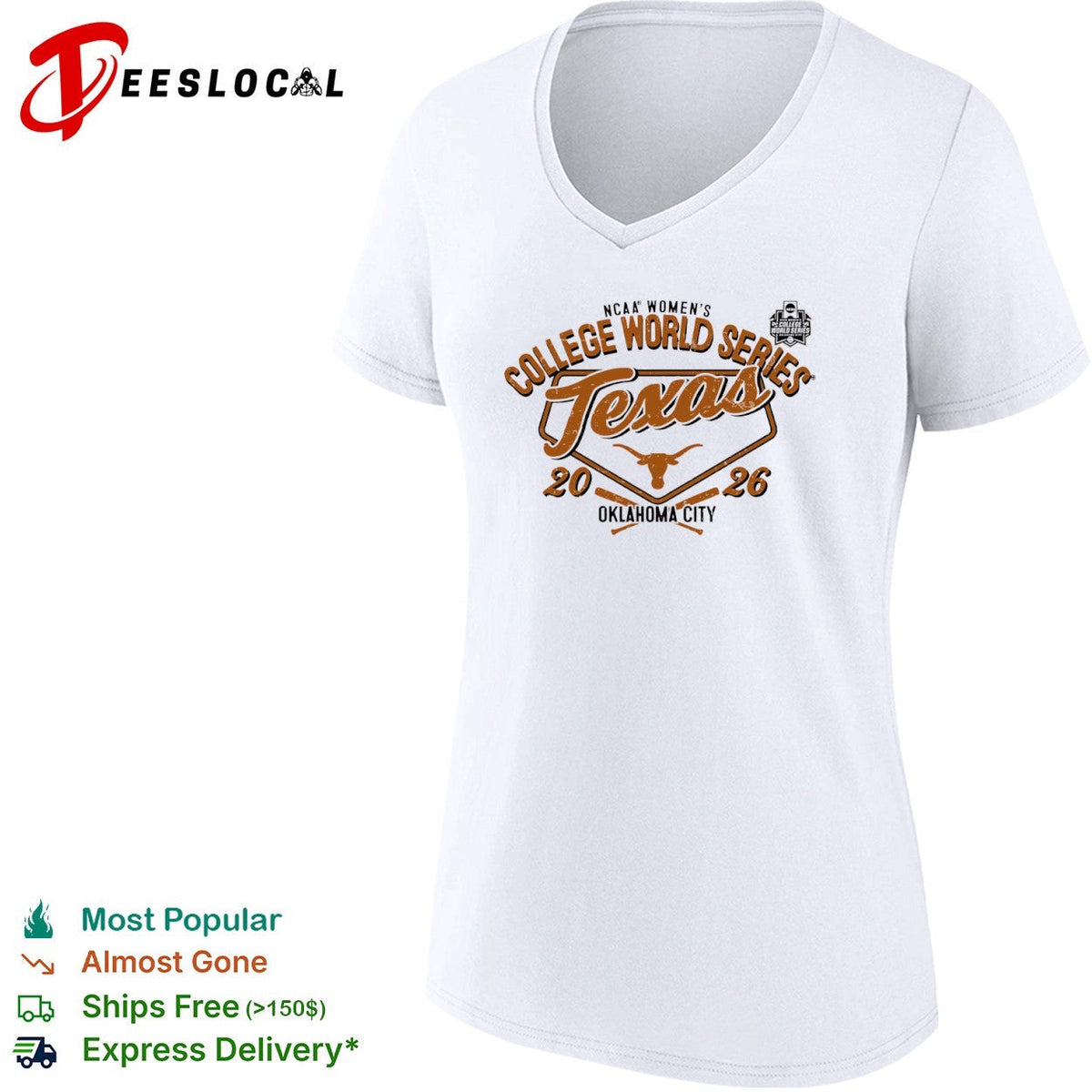 Texas Longhorns NCAA Womens College World Series 2026 Oklahoma City logo shirt Unisex