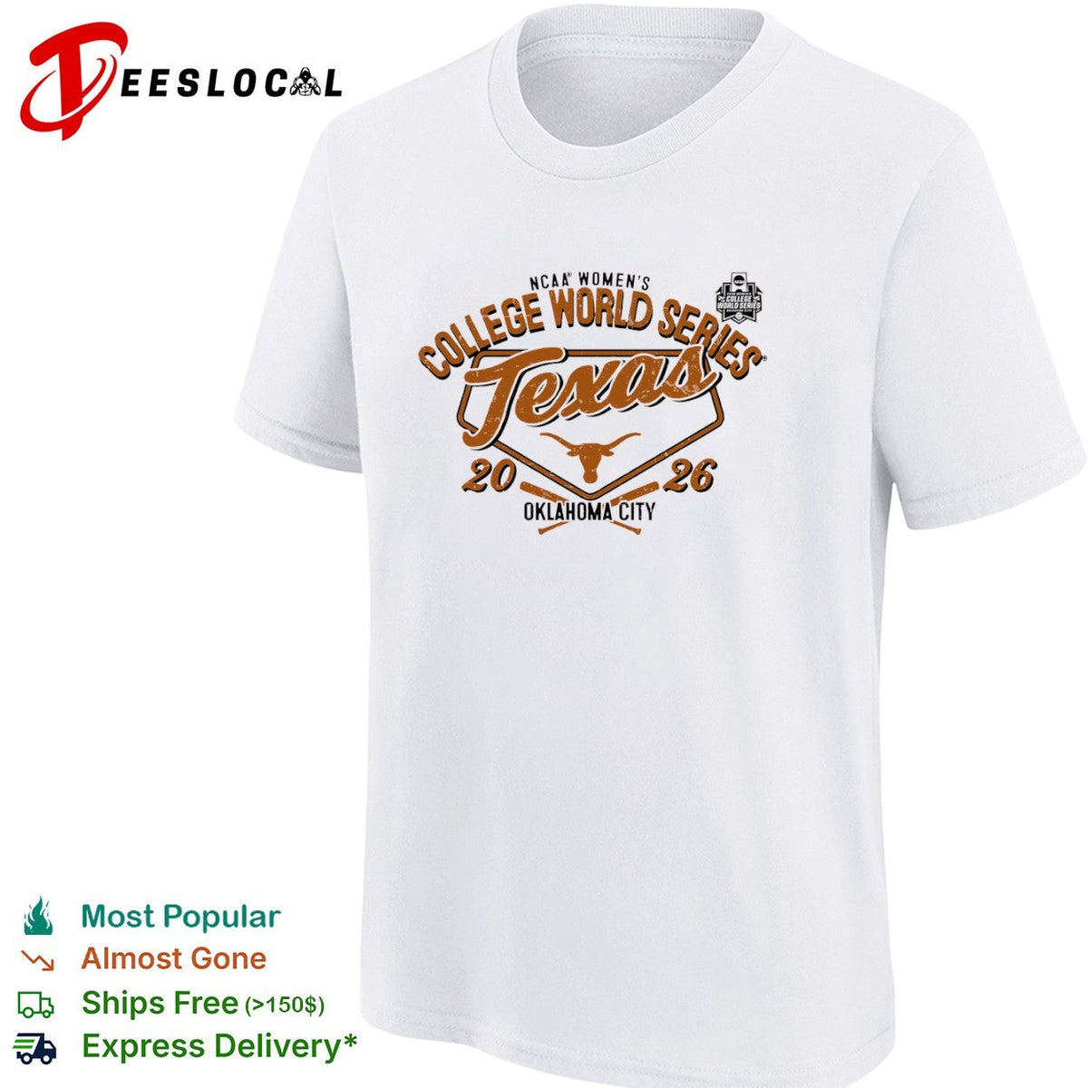 Texas Longhorns NCAA Womens College World Series 2026 Oklahoma City logo shirt Unisex