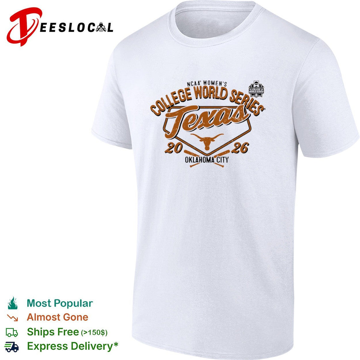 Texas Longhorns NCAA Womens College World Series 2026 Oklahoma City logo shirt Unisex