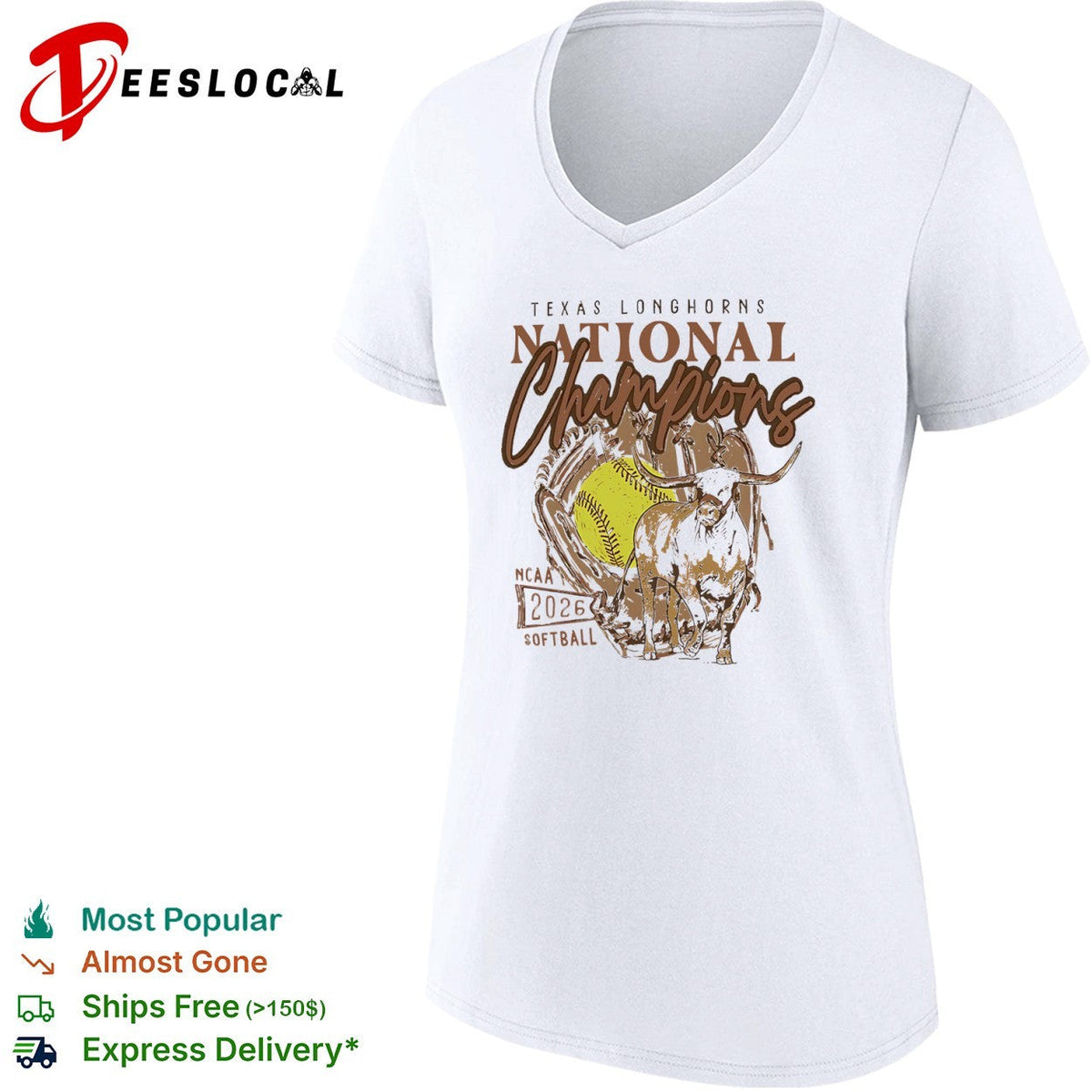 Texas Longhorns National Champions 2026 NCAA Softball Graphic shirt Unisex