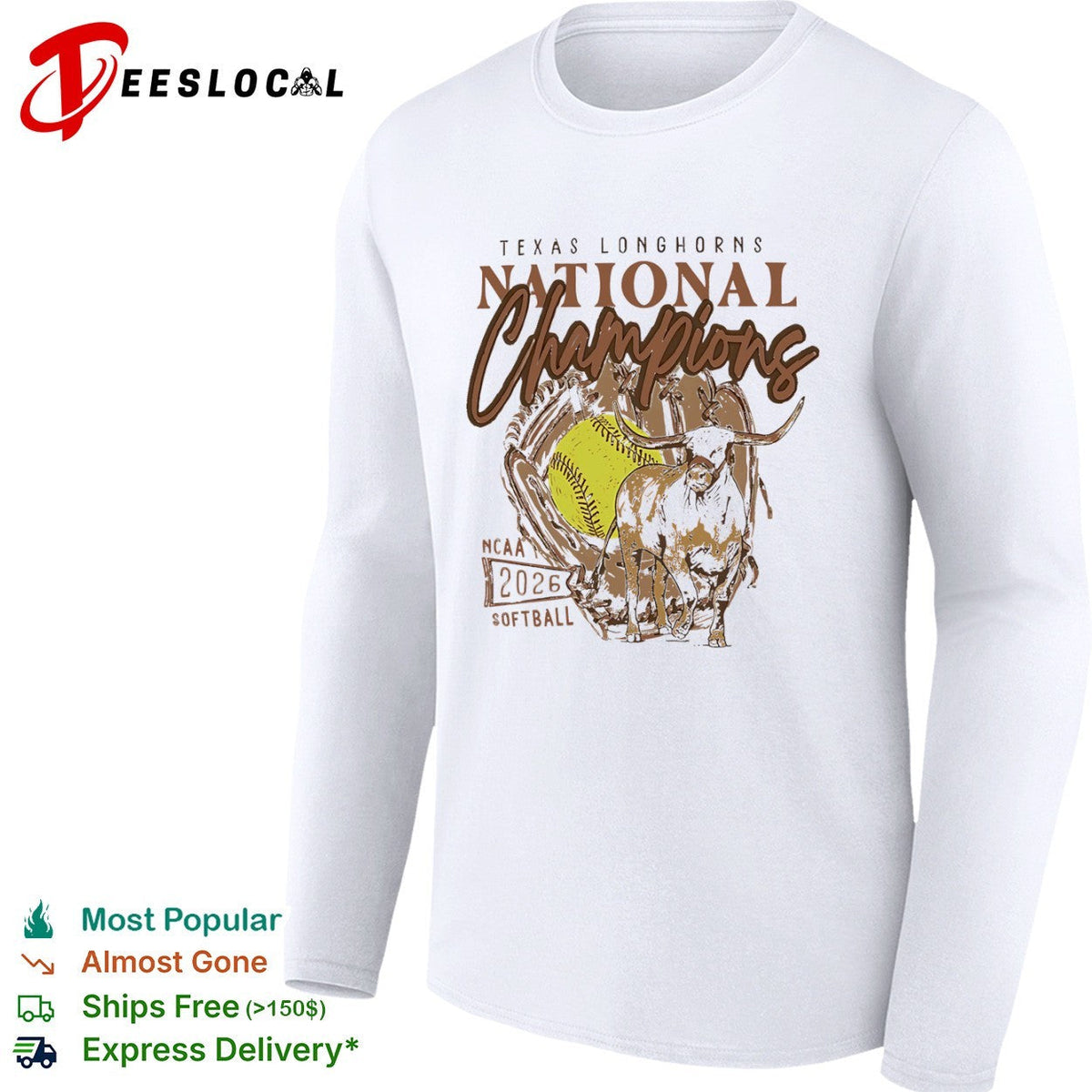 Texas Longhorns National Champions 2026 NCAA Softball Graphic shirt Unisex