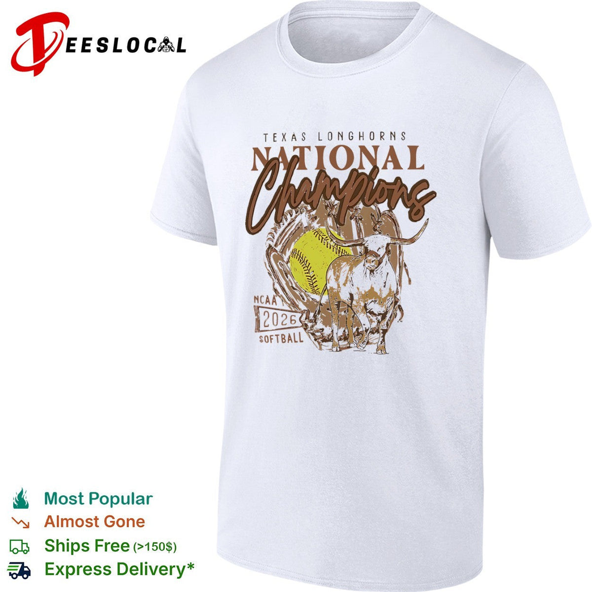 Texas Longhorns National Champions 2026 NCAA Softball Graphic shirt Unisex