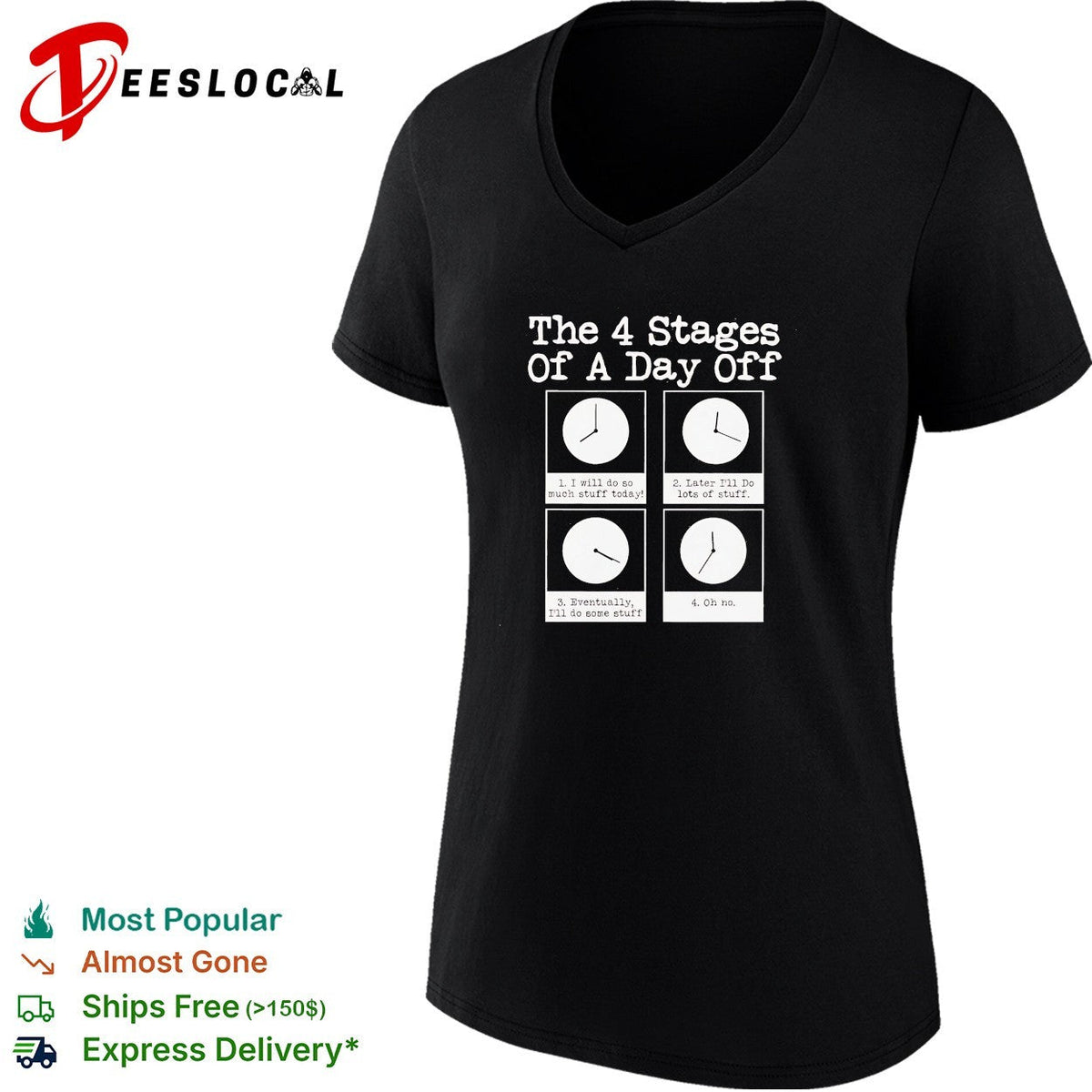 The 4 stages of a day off shirt Unisex