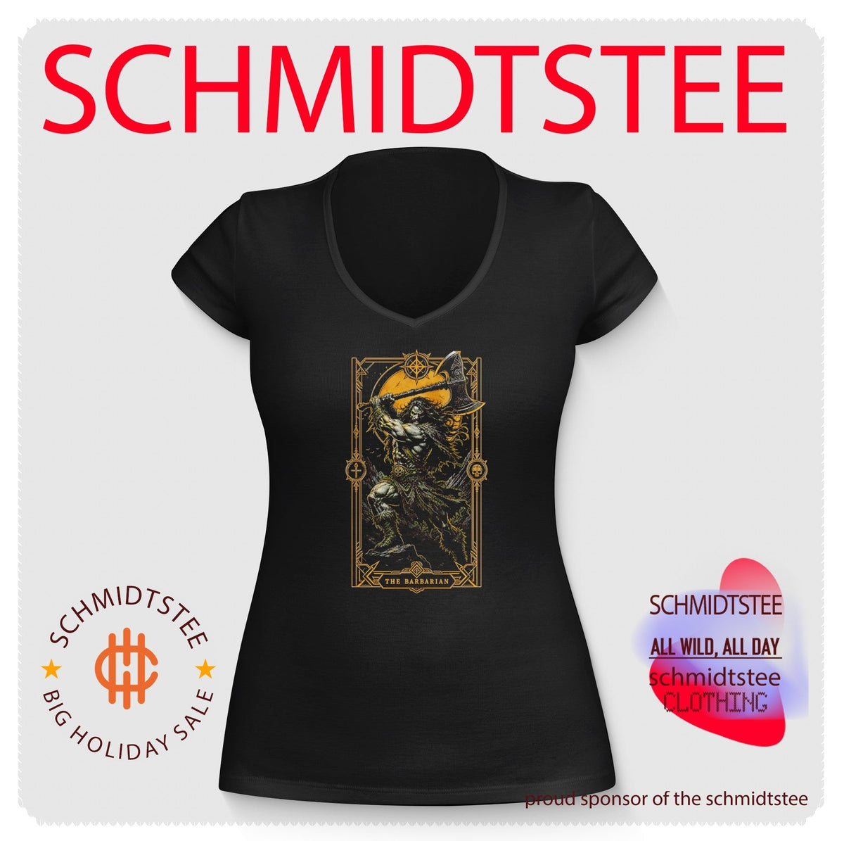 The Barbarian Fantasy Warrior with Battle Axe shirt Unisex