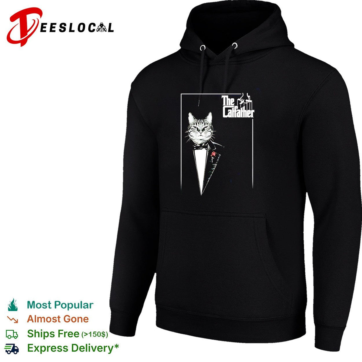The Catfather cat wearing suit funny shirt Unisex