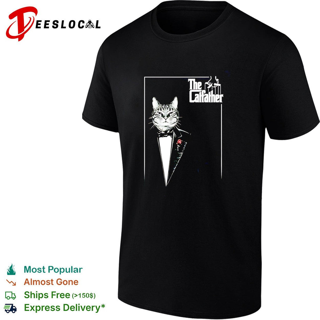 The Catfather cat wearing suit funny shirt Unisex