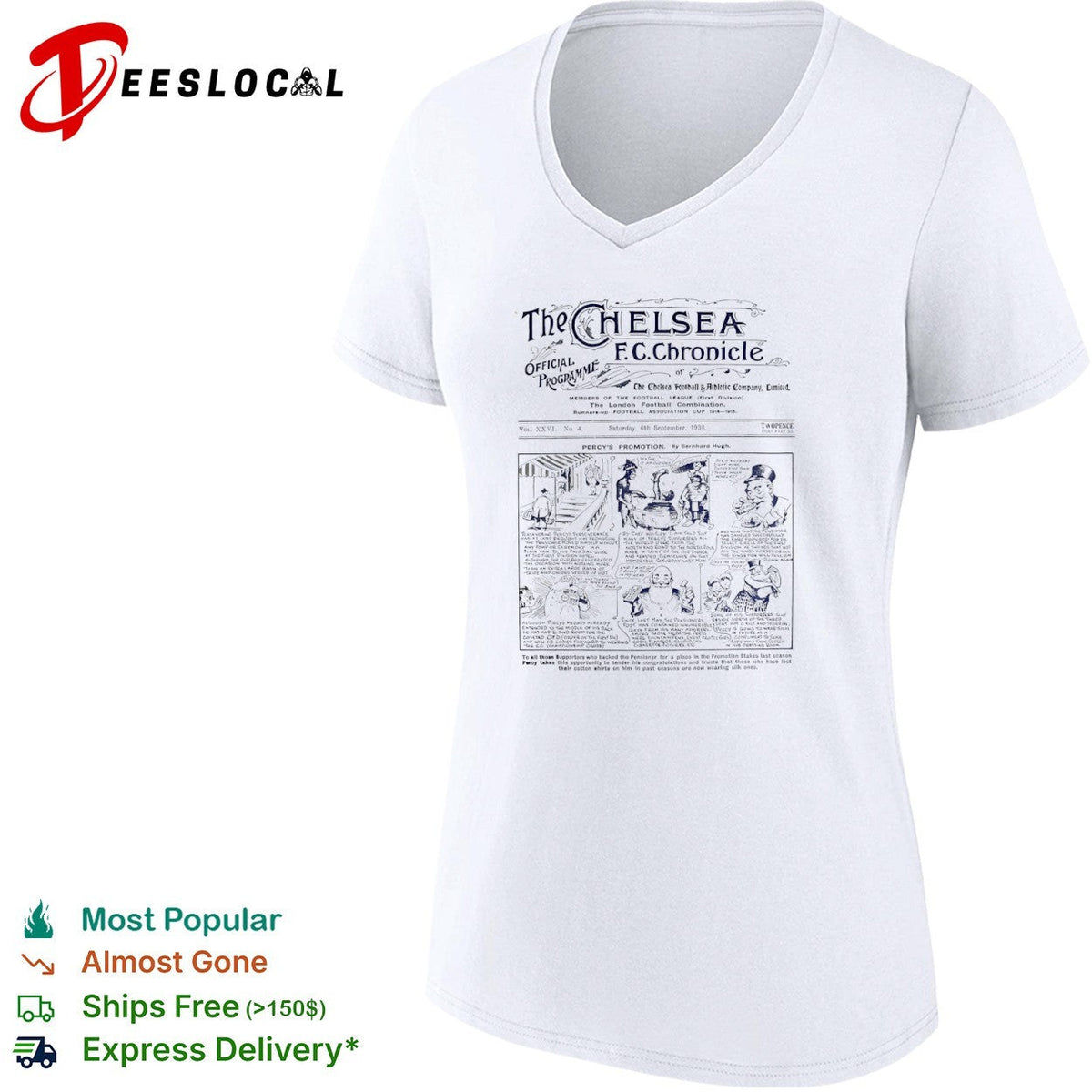 The Chelsea FC Chronicle 1930 Percys Promotion Football shirt Unisex