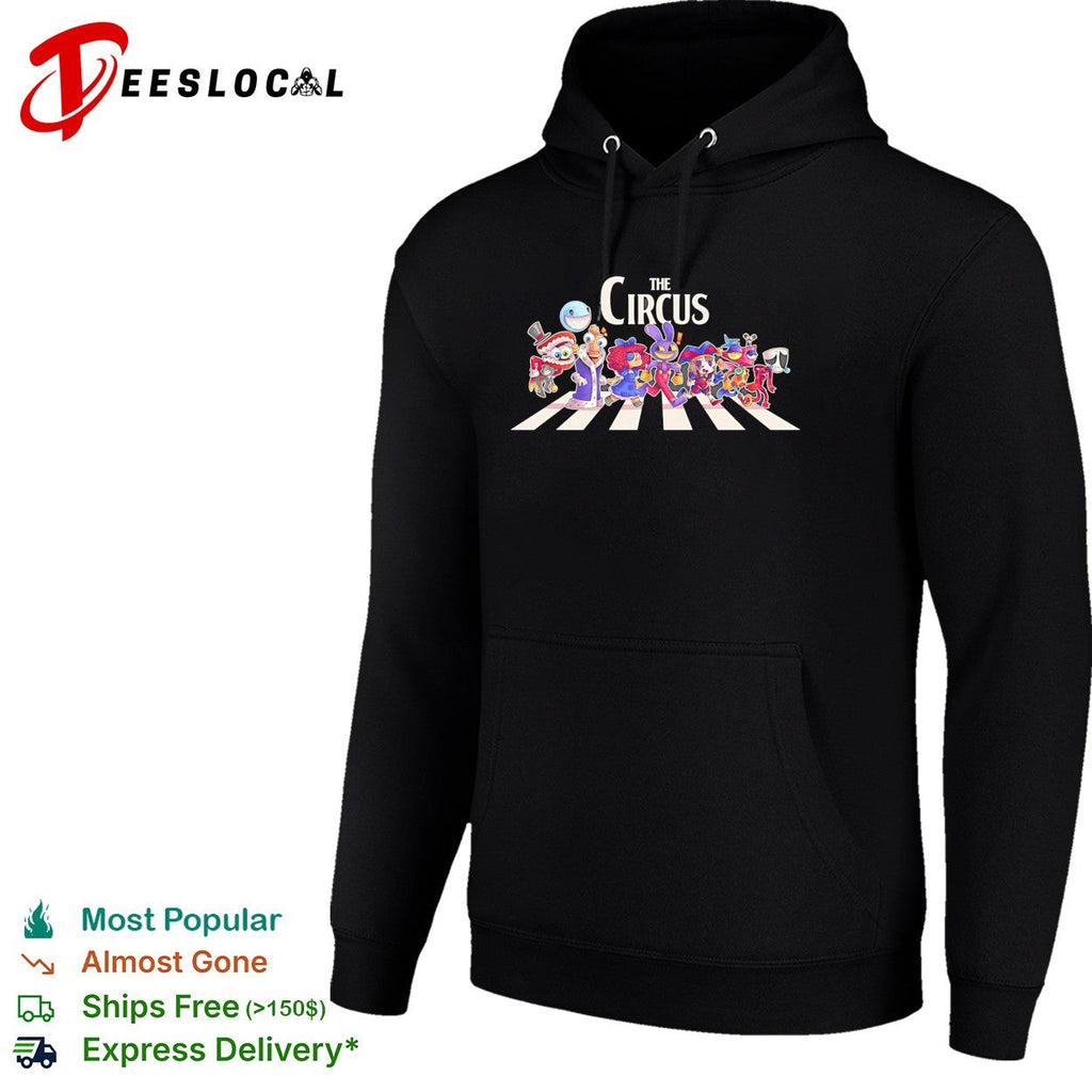 The Circus characters from The Amazing Digital Circus crossing road shirt Unisex