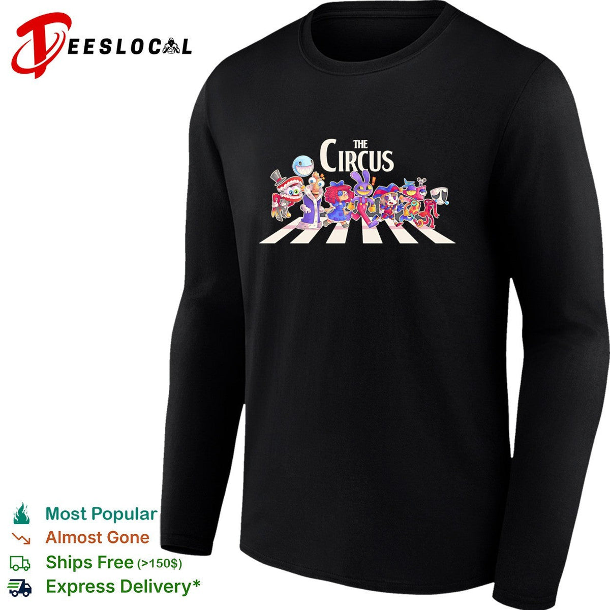 The Circus characters from The Amazing Digital Circus crossing road shirt Unisex