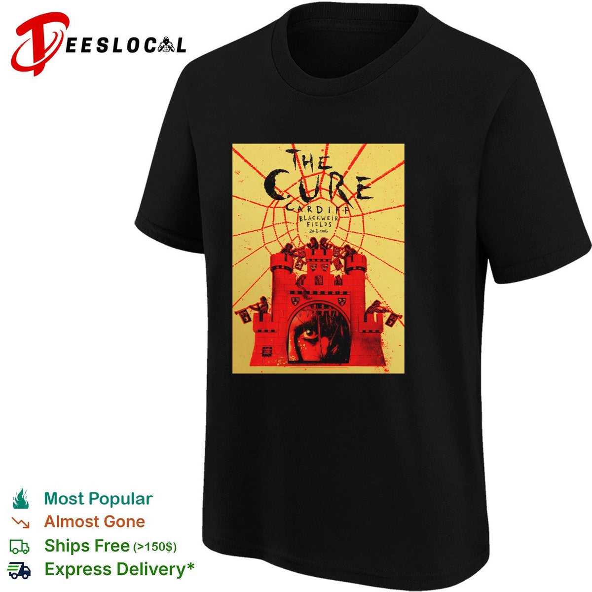 The Cure Cardiff Blackweir Fields poster shirt Unisex