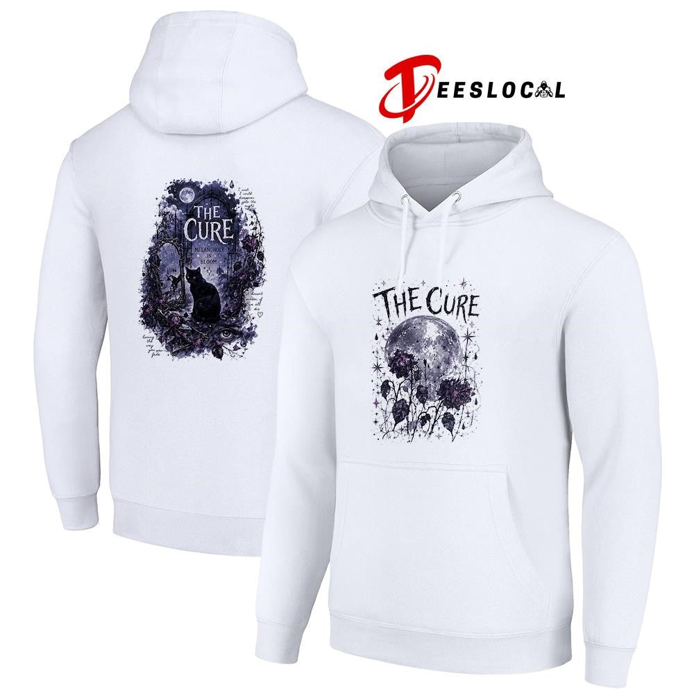 The Cure melancholy in bloom black cat graphic shirt Unisex