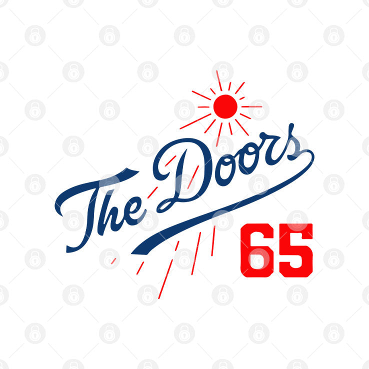 The Doors Summer Baseball 65 Los Angeles Dodgers T Shirt Unisex