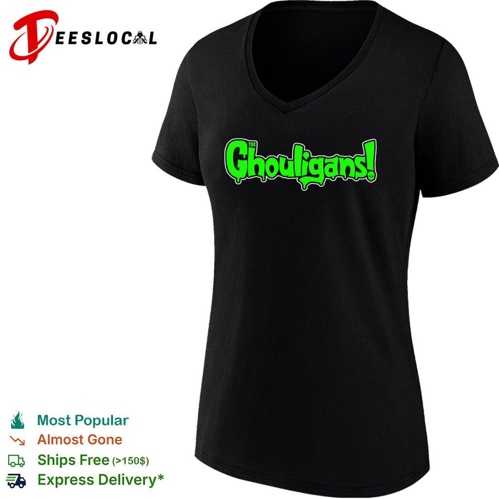 The Ghouligans slime typography horror skull shirt Unisex
