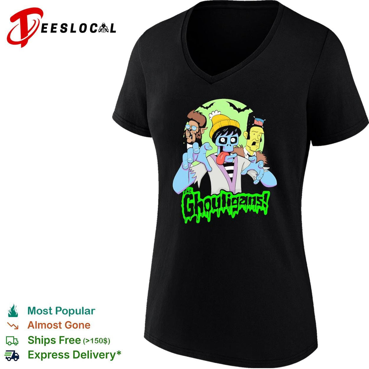 The Ghouligans werewolf zombie frankenstein spooky cartoon shirt Unisex