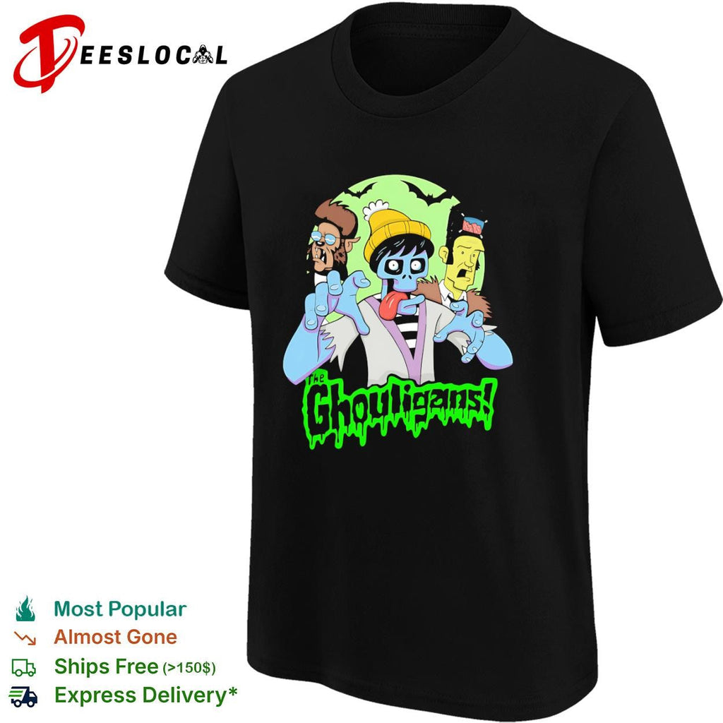 The Ghouligans werewolf zombie frankenstein spooky cartoon shirt Unisex