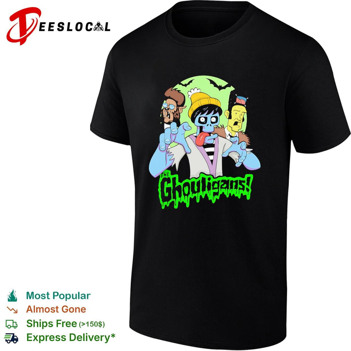 The Ghouligans werewolf zombie frankenstein spooky cartoon shirt Unisex