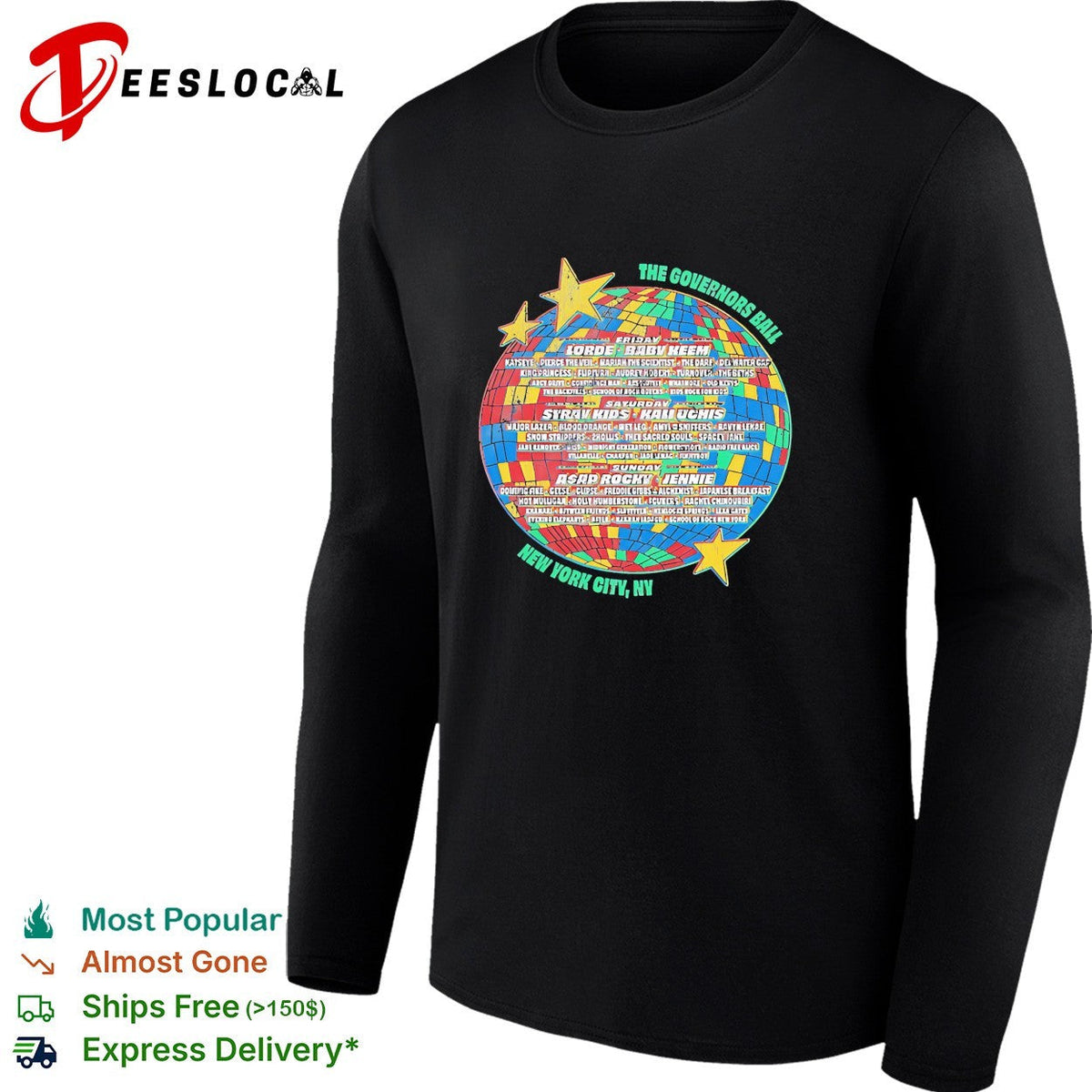 The Governors Ball Music Festival Lineup Lorde A$AP Rocky Jennie NYC Tour shirt Unisex