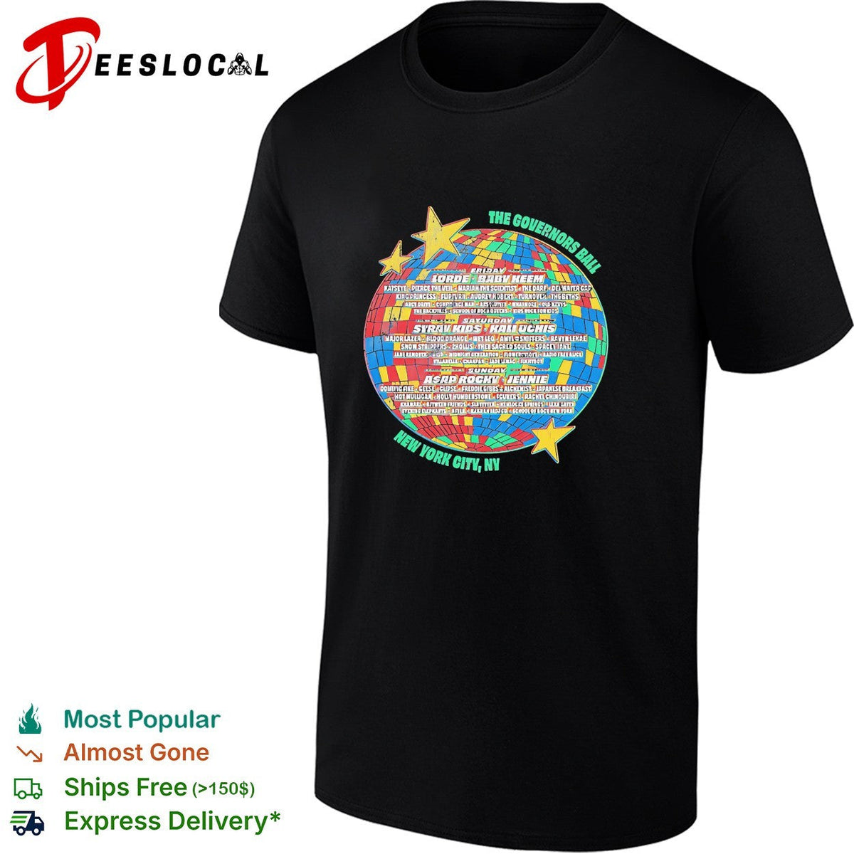 The Governors Ball Music Festival Lineup Lorde A$AP Rocky Jennie NYC Tour shirt Unisex