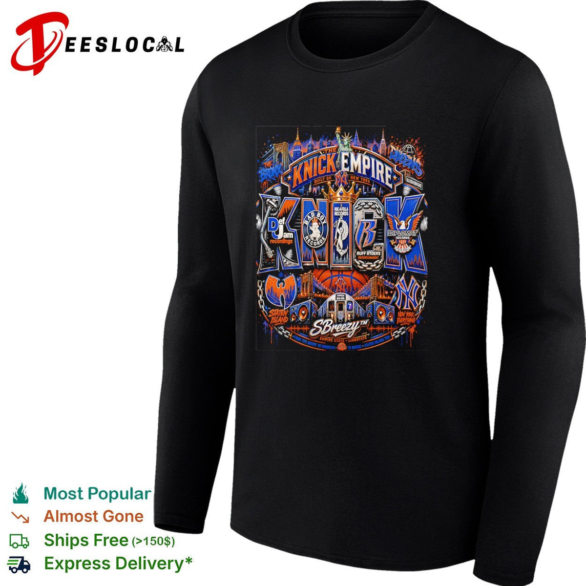 The Knick Empire New York Def Jam Bad Boy Roc-A-Fella Ruff Ryders Diplomat shirt Unisex
