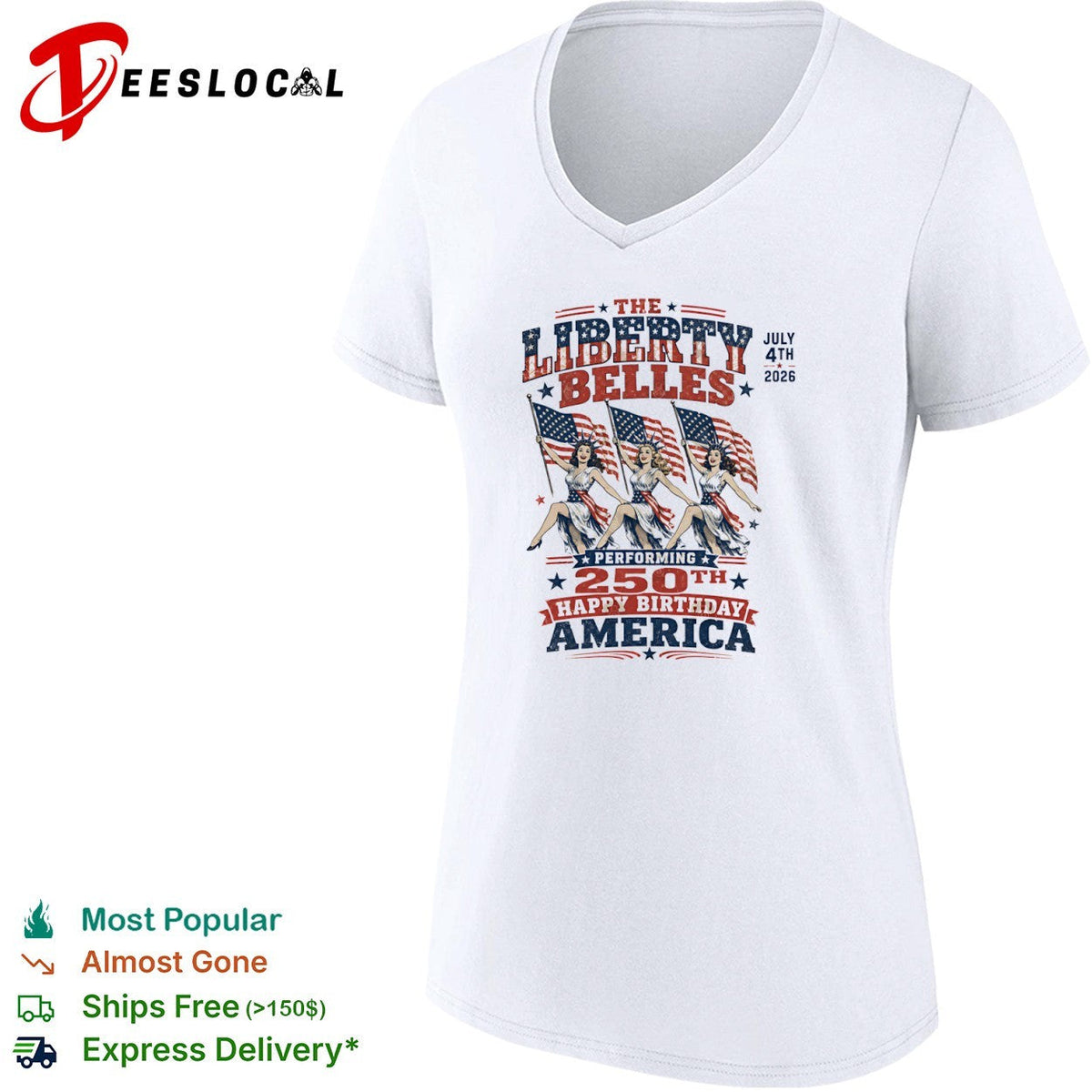 The Liberty Belles July 4th 2026 Performing 250th Happy Birthday America shirt Unisex