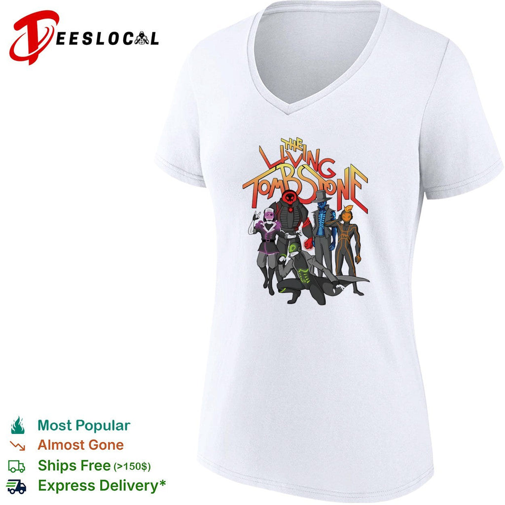 The Living Tombstone Characters Logo Neon Cyberpunk Band shirt Unisex