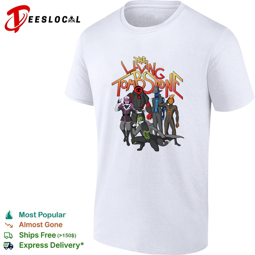 The Living Tombstone Characters Logo Neon Cyberpunk Band shirt Unisex