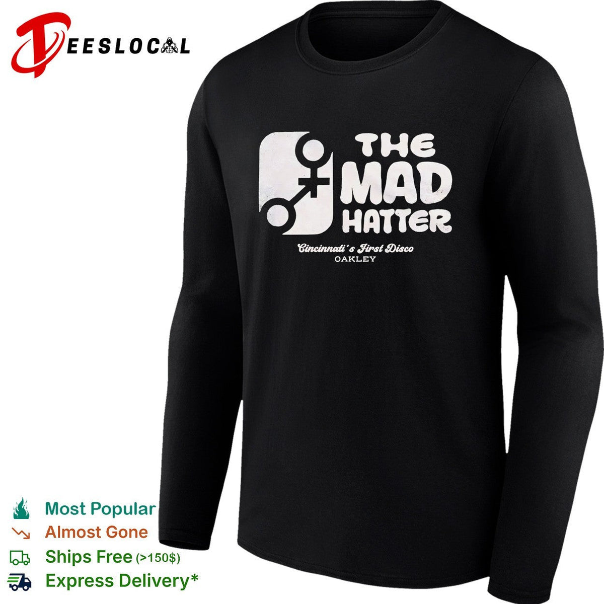 The Mad Hatter Cincinnati’s first disco Oakley retro nightclub logo graphic shirt Unisex