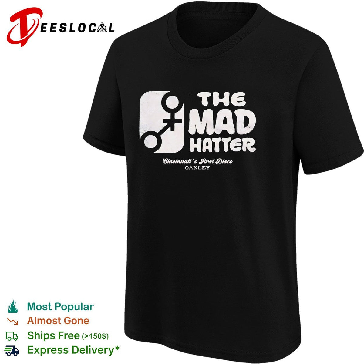 The Mad Hatter Cincinnati’s first disco Oakley retro nightclub logo graphic shirt Unisex