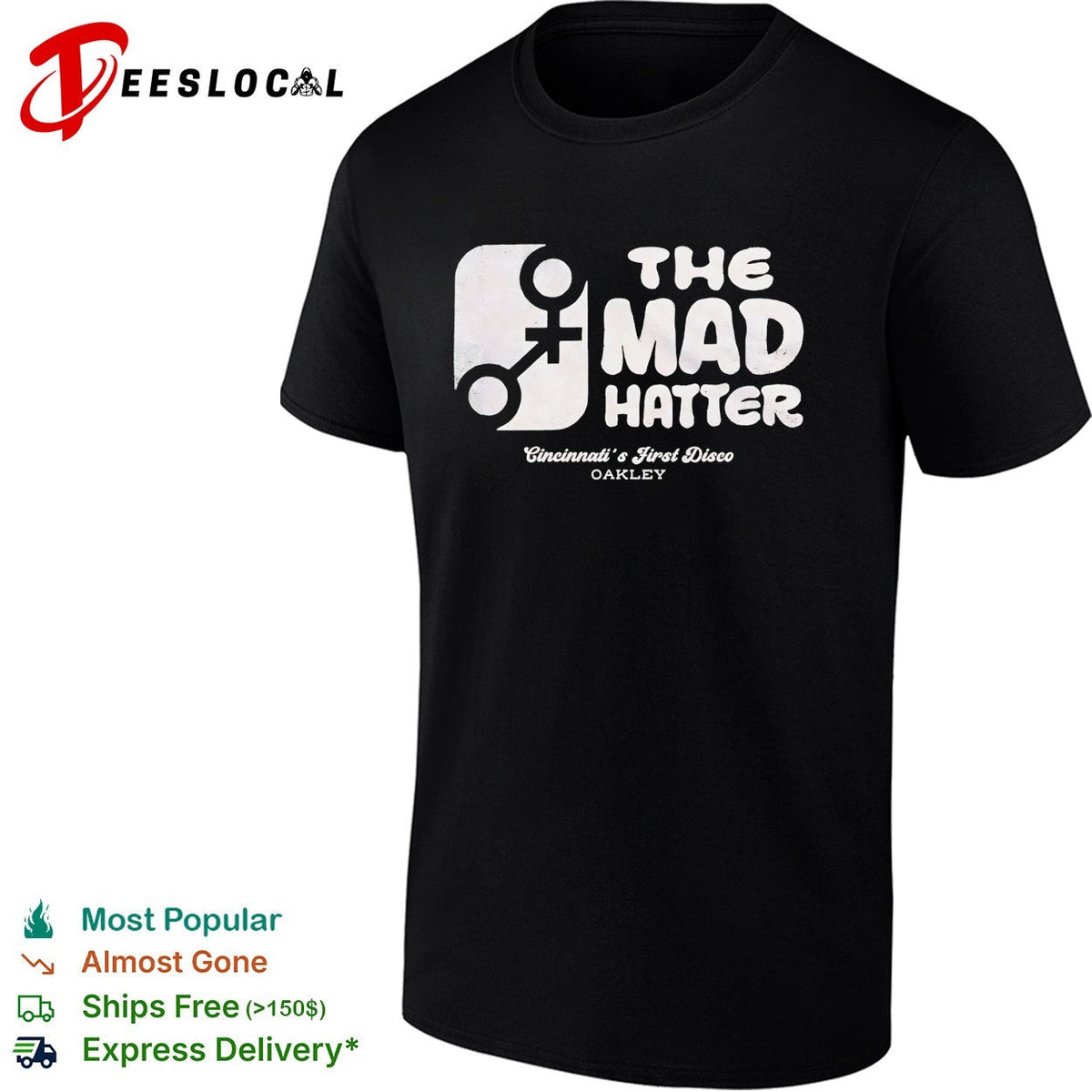The Mad Hatter Cincinnati’s first disco Oakley retro nightclub logo graphic shirt Unisex