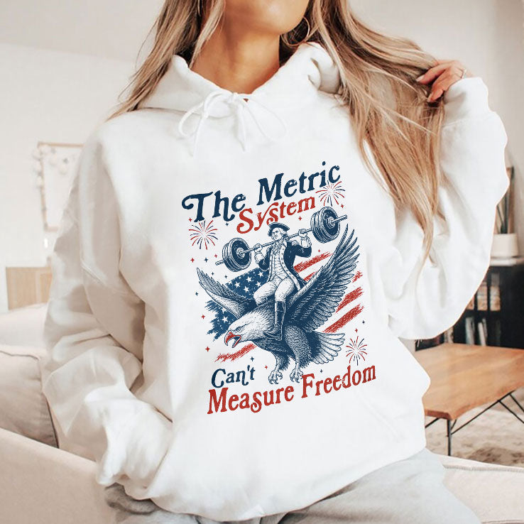The Metric System Can’t Measure Freedom Patriotic Eagle Weightlifting T Shirt Unisex