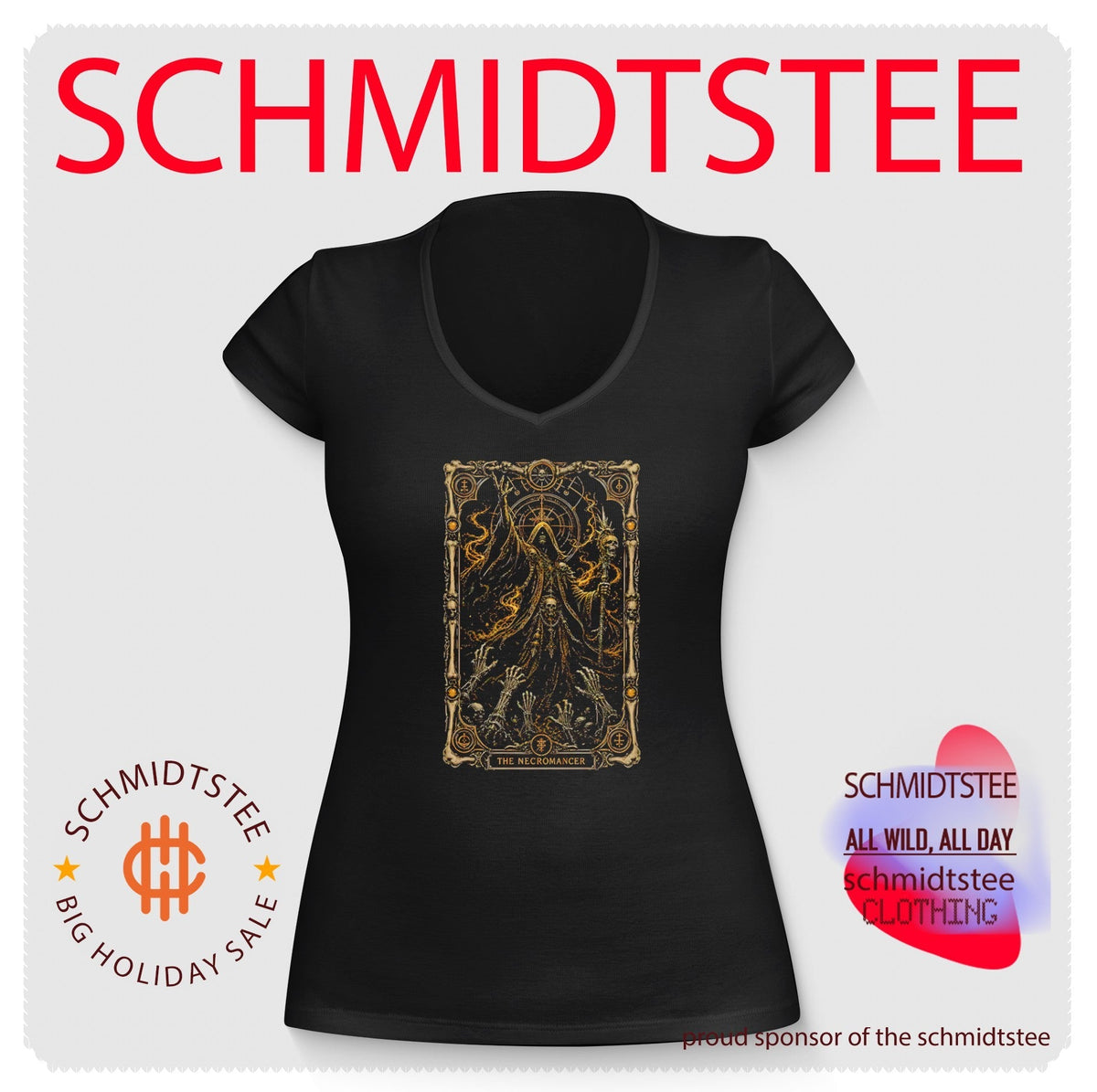 The Necromancer Dark Fantasy Occult Skeleton Art shirt Unisex