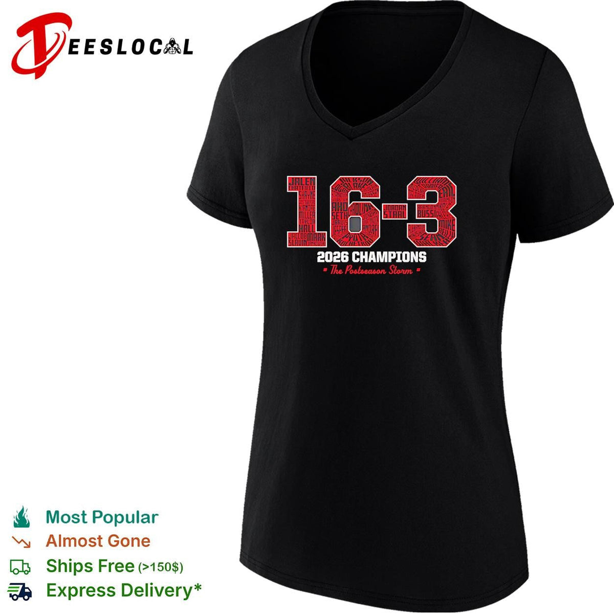 The Postseason Storm 2026 16 3 champions hockey roster poster shirt Unisex