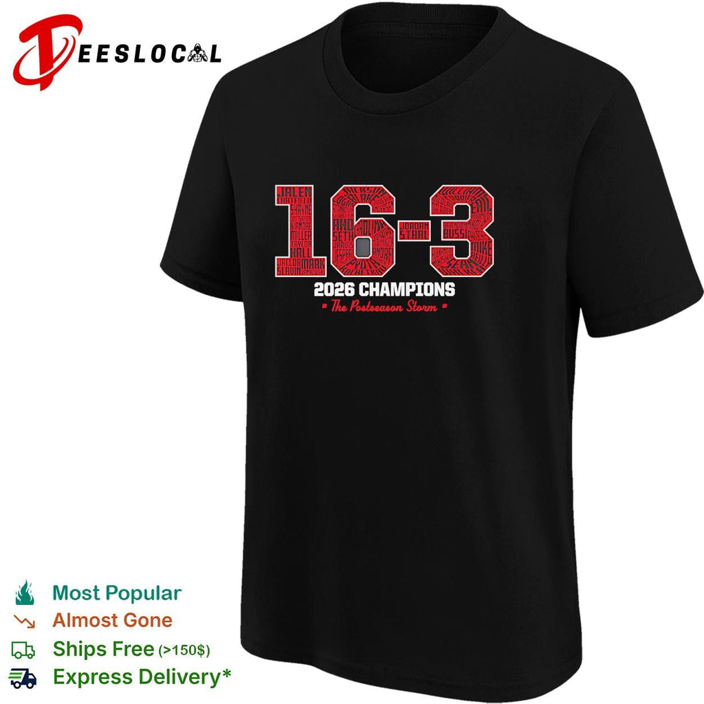 The Postseason Storm 2026 16 3 champions hockey roster poster shirt Unisex