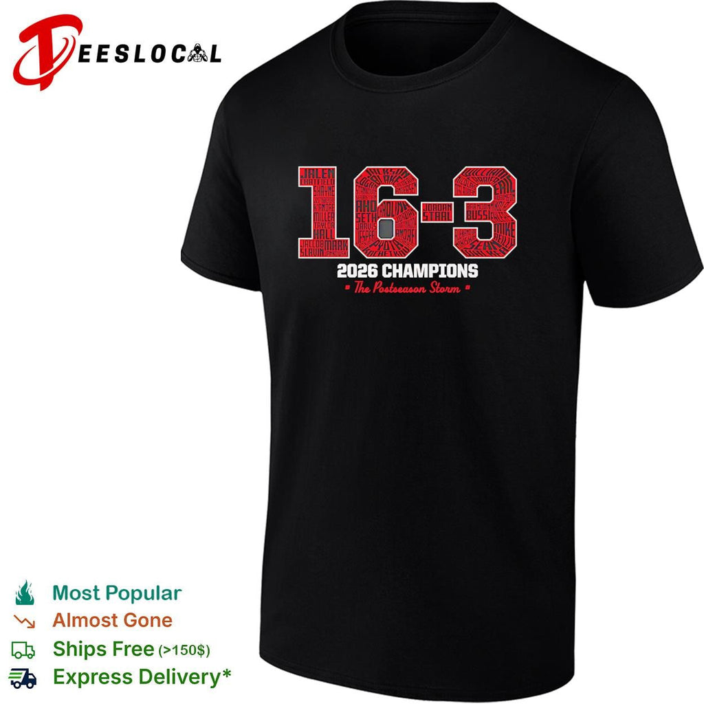 The Postseason Storm 2026 16 3 champions hockey roster poster shirt Unisex