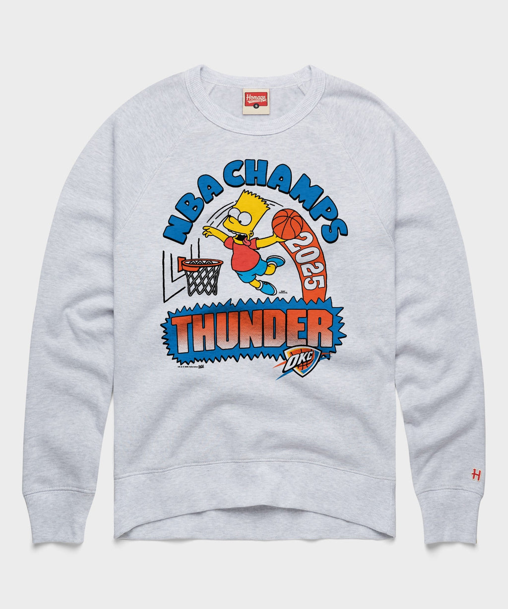 The Simpsons Bart x Thunder 2025 NBA Champs Crewneck Unisex