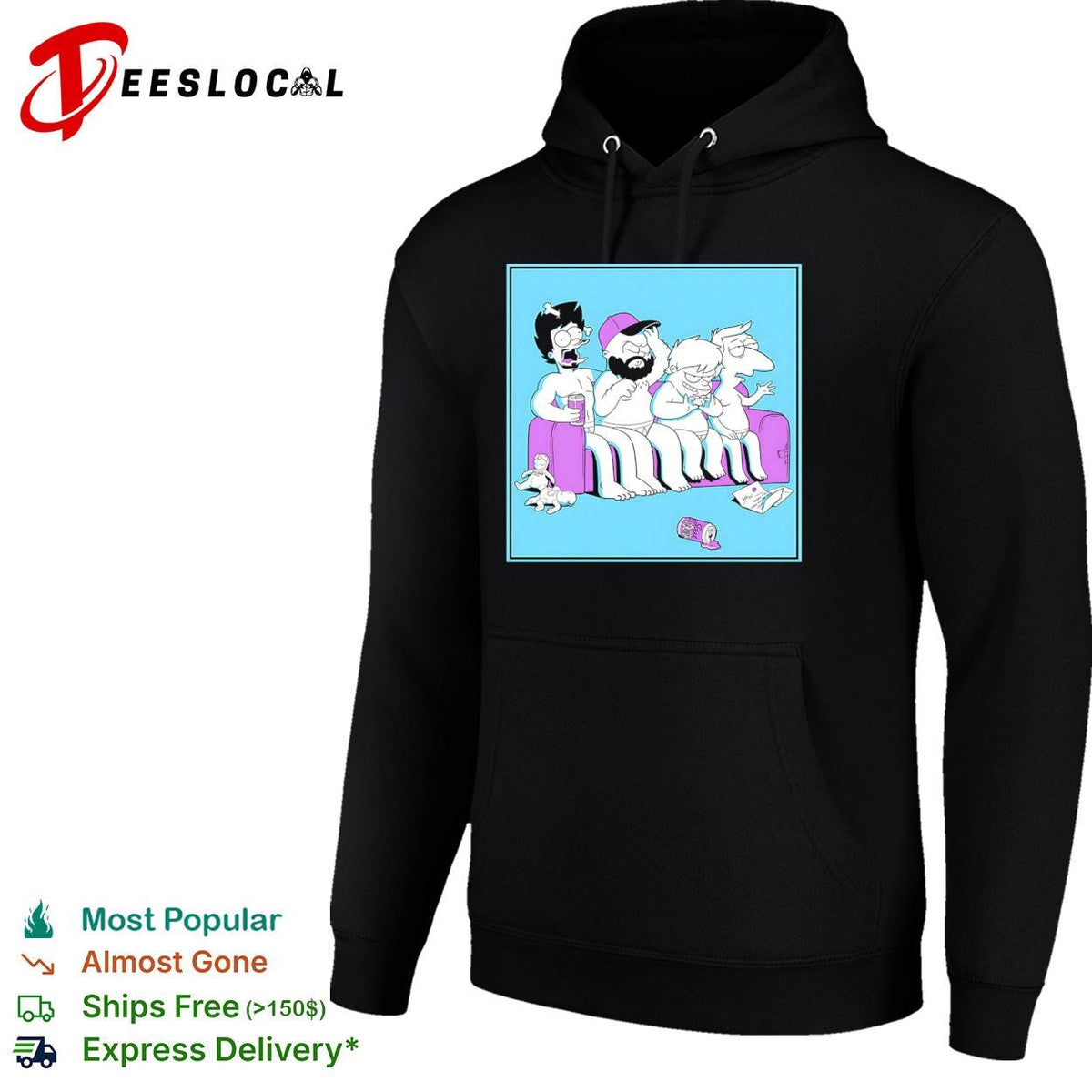 The Simpsons cartoon characters couch shirt Unisex