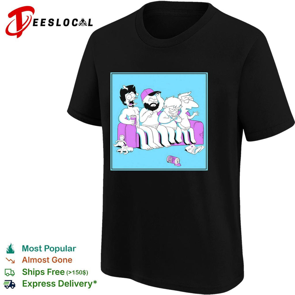 The Simpsons cartoon characters couch shirt Unisex