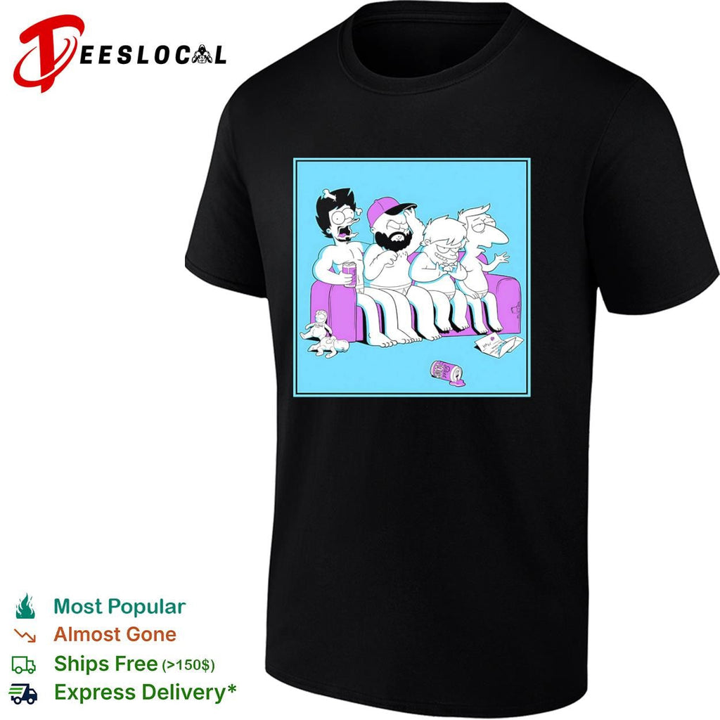 The Simpsons cartoon characters couch shirt Unisex