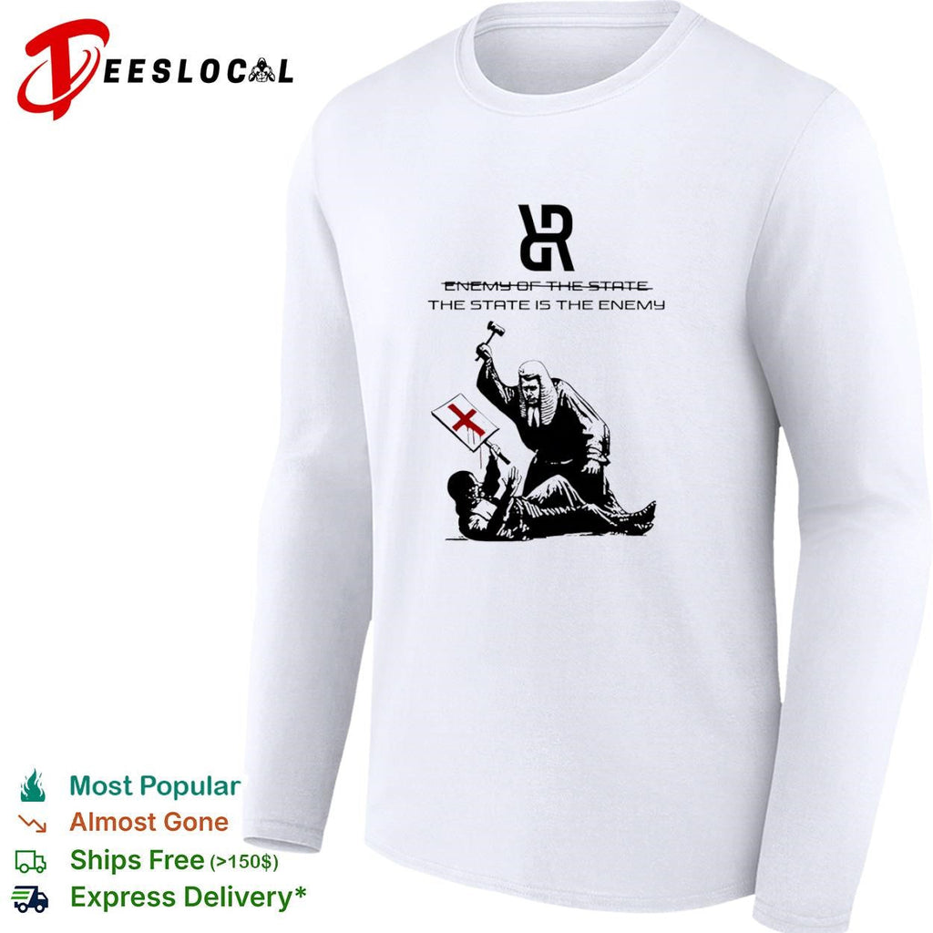 The State is the Enemy political judge protest graphics typography shirt Unisex