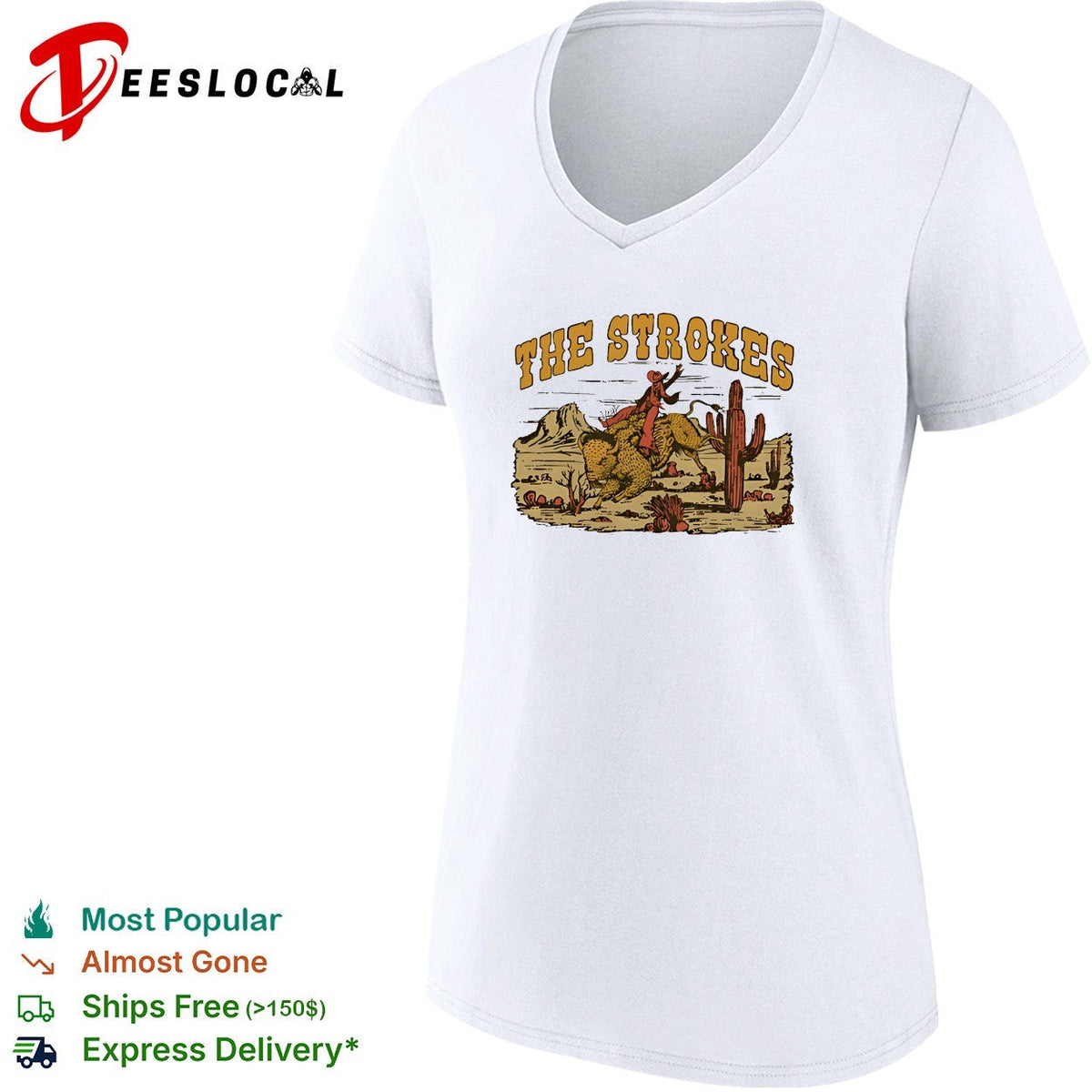 The Strokes cowboy riding cheetah desert poster shirt Unisex