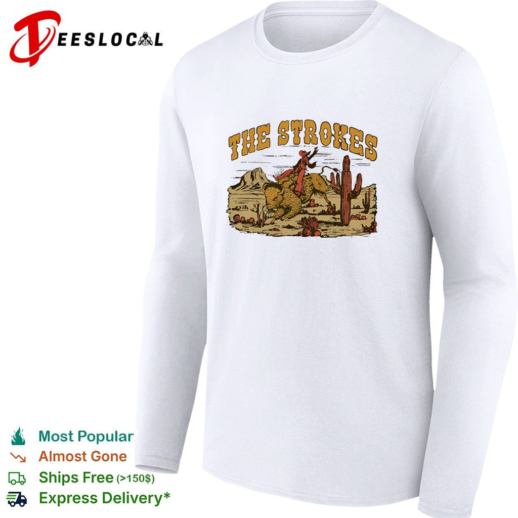 The Strokes cowboy riding cheetah desert poster shirt Unisex